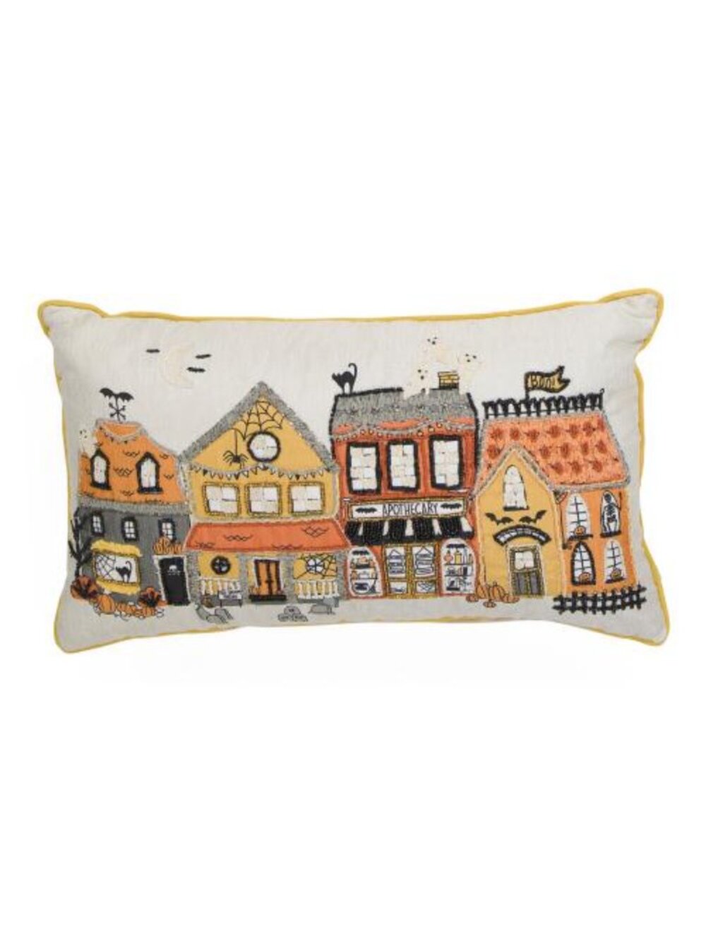 MARTHA STEWART 14x24 Bead Embellished Hollows Eve Village Pillow